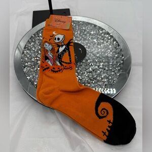 Disney Halloween Nightmare Before Christmas Orange and Black Socks MENS